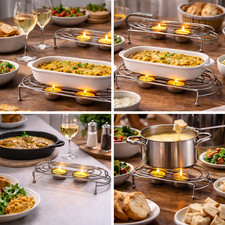OVAL DOUBLE FOOD WARMER CHROME