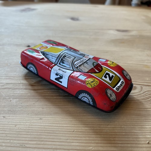 Vintage tin toy race car - tin,
