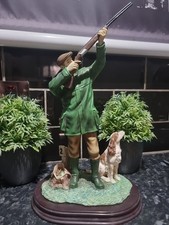 Large Gamekeeper Sculpture Bird Hunting scene figure