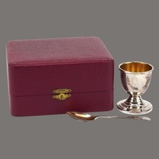 Silver, Christening Set Egg