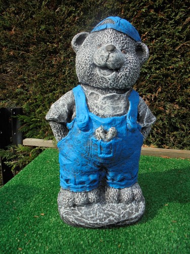 Teddy bear with cap - cap, concrete