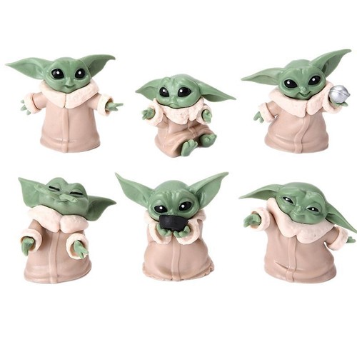 6pc mini mandalorian baby yoda - mini,