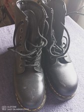 Dr Martens Steel Toe Cap Industrial Black Leather Boots Safety Shoe Size 6 UK