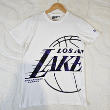 New Era LA Lakers T-Shirt Men's Size Small White NBA Basketball Los Angeles