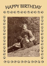 CURLY COATED RETRIEVER MAN AND