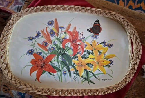 Vintage wicker tray - vintage, with