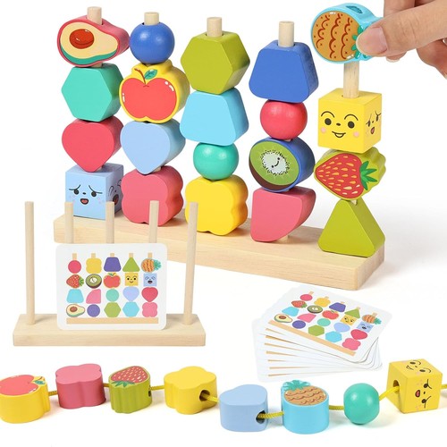 Wooden beads sequencing - wooden,
