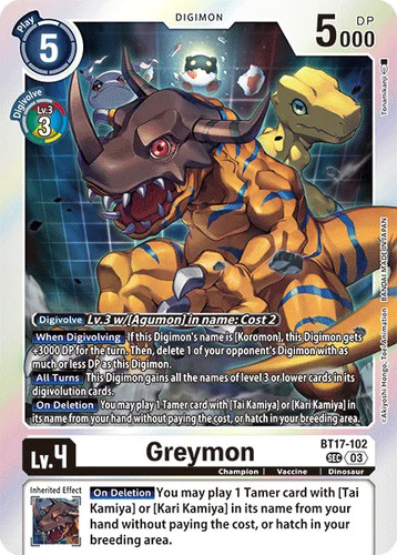 Bt17 102 greymon - bt17-102,