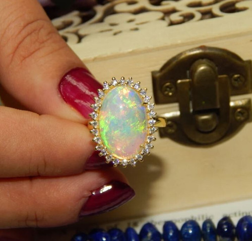 Natural ethiopian opal ring - natural,