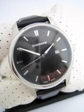 WENGER MENS CITY CLASSIC WATCH 01.1441.101 STAINLESS STEEL LEATHER GENUINE SWISS