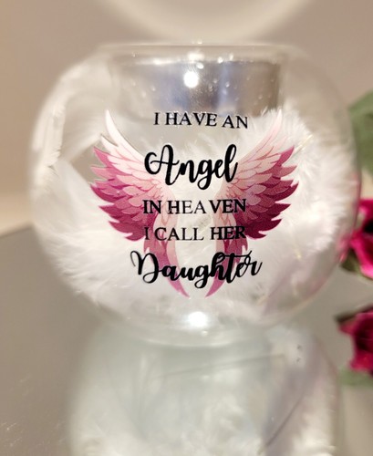 Memorial feather candle holder - memorial,