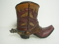 Resin Ornament In The Form Of A Fancy Cowboy Boot And Spur