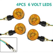 NEW 4PCS LED INDICATORS 6V TURN SIGNAL AMBER MOTORCYCLE BLINKER LIGHTS 6 VOLTS