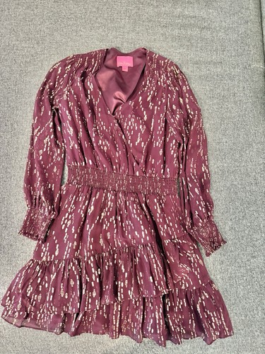Women burgundy gold - &, flecked