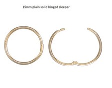 9ct Gold 15mm Hinged Sleeper Hoop Earrings  Solid 9k Mothers B'day GIFT BOX NEW