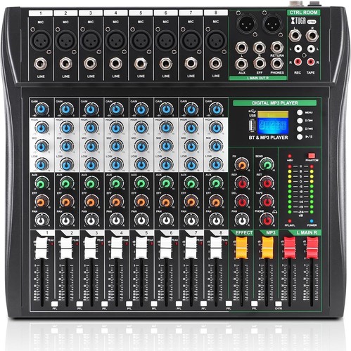 Channel audio mixer 48v - 8-channel,