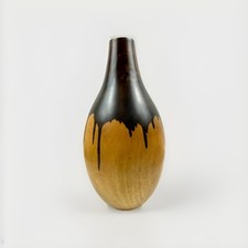 Large Wooden Floor Vase Drip Painted Smooth Vintage Rustic Style Home Decoration