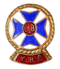 Vintage Old The Church Lads Brigade YBC Members Enamel Brooch Badge