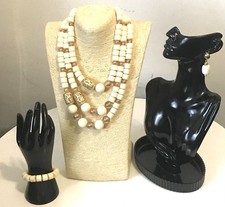 Nigerian Wedding Coral Beads | Luxury Set. White. Necklace, Bracelet. Earrings