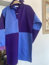 42"chest Equestrian Cross Country Event Shirt Purple Blue Quartered Cotton Drill