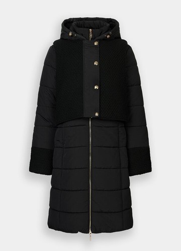 Long down jacket with hood - with, liu