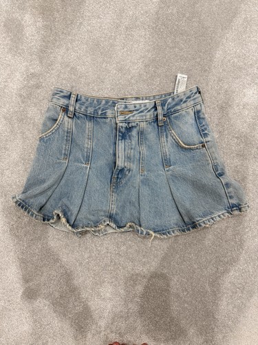 Zara pleated denim skirt - zara,