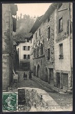 Old postcard Laguenne, Maison du Cardinal Sudre and picturesque street 1909 