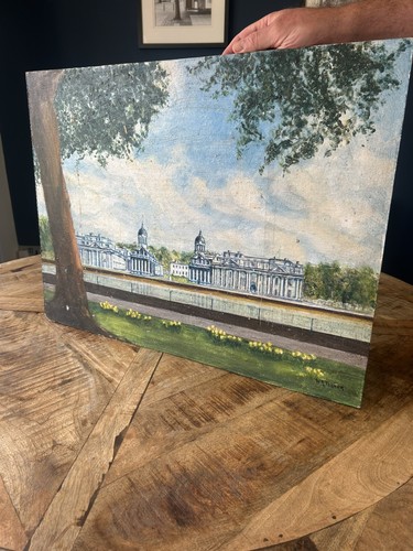 Vintage oil board depicting - vintage,