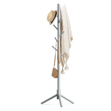 Wooden Coat Rack Stand with 8