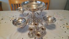 Barker Ellis Silverplate Epergne 4 Candleholder and cups