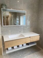 Arblu Solid Oak Vanity Unit and Basin 1460w x 500d x 250hmm