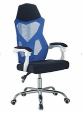 Comfortable Computer Office Mesh Chair Adjustable Seat Height Control - Blue