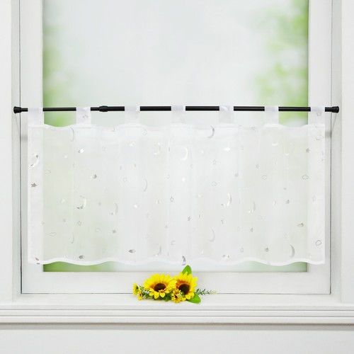 Silver cafe curtains - cafe, kitchen