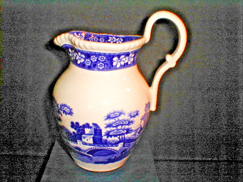 Spode blue white tower - blue, &