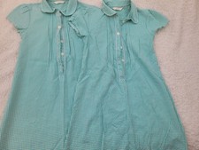 Girls M&S 8-9 Years Gingham Green School Dresses Bundle (2 Items)