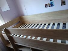 Single wood cabin bed with desk and drawers good condition 