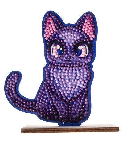 Midnight cat crystal art - crystal,
