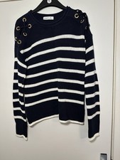 Ladies Navy And White Stripe