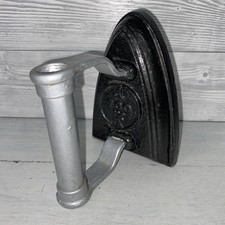 Antique Black & Silver Cast Iron Flat Iron No. 4 Sad Iron PT