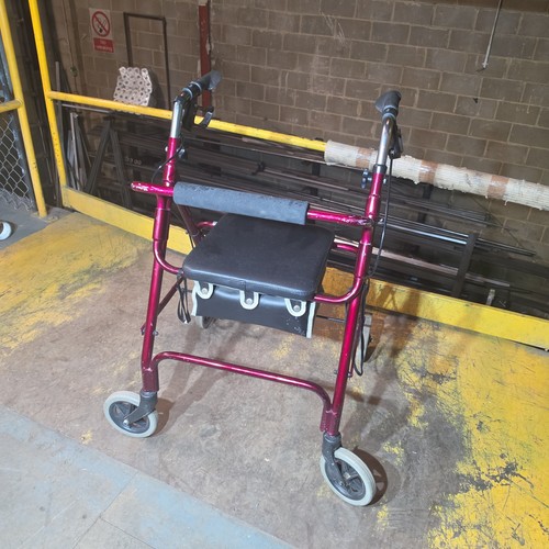 Burgundy wheel rollator - burgundy,