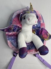 Pink And Purple Sparkly Unicorn Bag Rucksack With Unicorn Teddy Girls Backpack