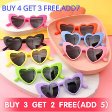 Retro Love Heart Shape Sunglasses UV400 Cat Eye Women Kids Vintage Glasses UK.