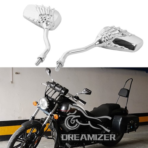 Chrome motorcycle skull hand - motorcycle,