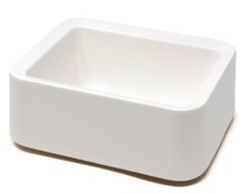 New - Omlet - Rectangle Melamine Dog Water / Food Bowl White - Small