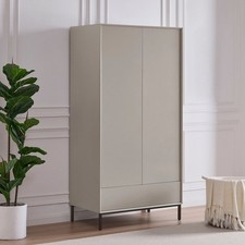 Dusk Nova Matte Taupe & Black 2 Door Wardrobe RRP £319