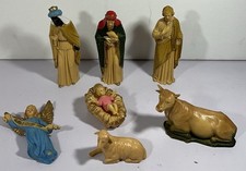 VINTAGE SET OF GOOD QUALITY PLASTIC CHRISTMAS NATIVITY FIGURES, MADE HONG KONG