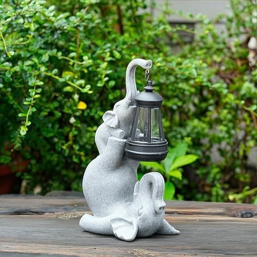 Solar garden statue - garden, lights