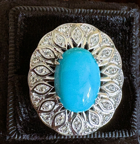 Large turquoise white zircon - &,