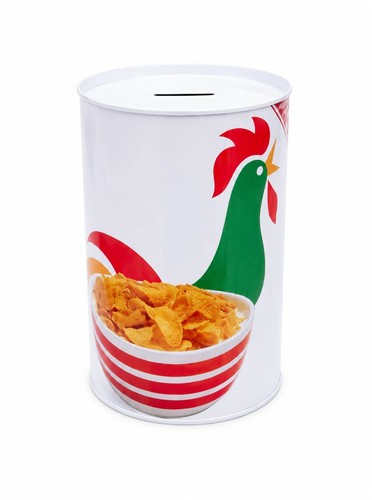 Colourful metal money tin - metal,