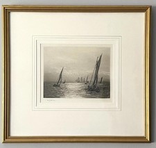 WL Wyllie. A Gleaming Path. An exceptionally fine original fine aquatint/etching